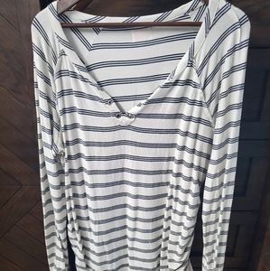 Isabel Maternity Striped Long Sleeve Shirt XL